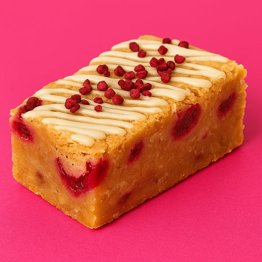 Raspberry & White Chocolate Blondie 💕🍫🍓